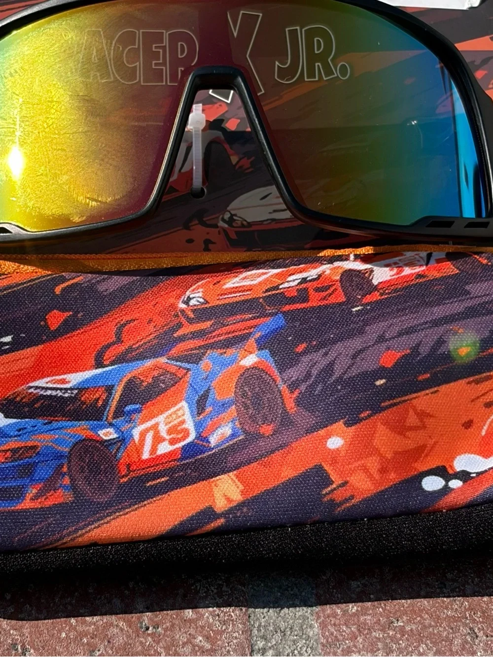 Kids Black Sunglasses with Multi-Color Mirrored Lenses